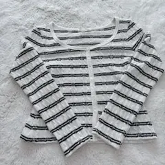 h&m ボーダー柄カーディガン 長袖 レディース