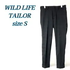 WILD LIFE TAILOR　チェックウールスラックス　ネイビーS