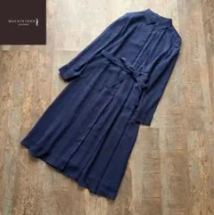 美品 マッキントッシュロンドン 2WAY ワンピース リボン 紺 洗濯可能 長袖 美品 マッキントッシュロンドン 2WAY ワンピース リボン 紺 洗濯可能