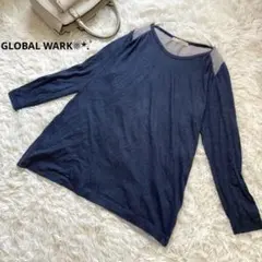 最終価格 GLOBAL WARK 後ろの透け感が可愛いカットソー Lサイズ