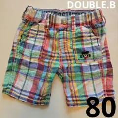 ダブルビー 80 ハーフパンツ チェック柄 DOUBLE.B ミキハウス