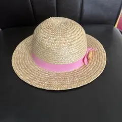 子供用麦わら帽子 となりのトトロ　ピンクリボン キャラクター付き