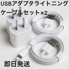 2個Apple純正品質電源アダプター充電器と2本iPhoneライトニングケーブル