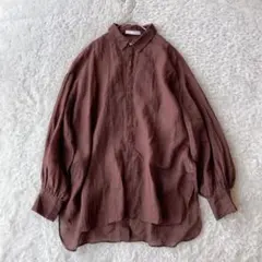 コラージュガリャルダガランテ　リネン　ギャザースリーブ　ブラウス　バックスリット