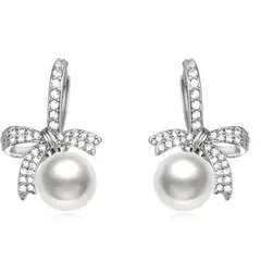 価格改定　S925 シルバー ピアス 金アレ対応 リボン パール かわいい