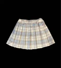 キッズ*チェック柄プリーツスカート*パンツ付き*ラメ入り*パステルカラー*130