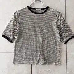 ローリーズファーム ボーダー リンガーTシャツ カットソー 半袖 5分袖 F