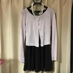 MURUAれーすワンピとラメカーデとEMODAパールネックレス3点セット♡