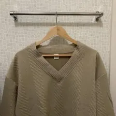 Vネック ニット ベージュ Lサイズ セットアップ