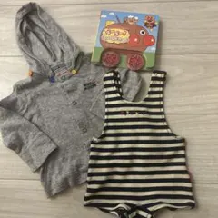 ミキハウス　70-80薄手パーカー　ボーダー　水着