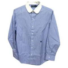 ポロラルフローレン クレリックシャツ M 青白ストライプ 美品す