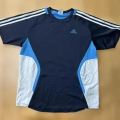 adidas スポーツ Tシャツ ネイビー/ライトブルー