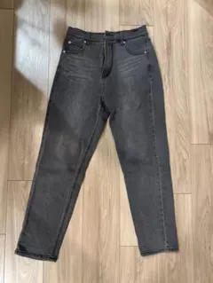 グレー　デニム　レディース　テーパード　CHAN ME Mサイズ