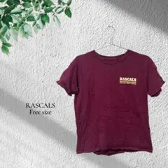 RASCALS ロゴ Tシャツ バーガンディ