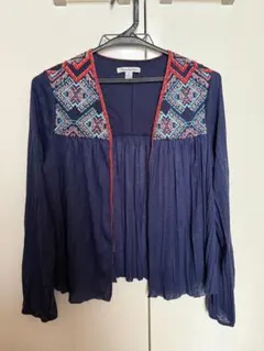 刺繍入り長袖シャツ S