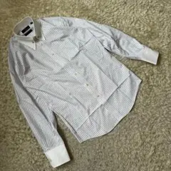 【MODA RITORNO】シャツ ホワイト ストライプ柄 長袖 ボタン M