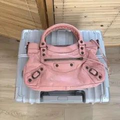 バレンシアガ BALENCIAGA ジャイアント ミニシティ 2WAYバッグ レザー ピンク309544 【73747】 バレンシアガ BALENCIAGA ジャイアント ミニシティ 2WAYバッグ レザー