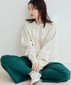 美品☆vis☆こなれダメージ加工裏毛プルオーバー☆ベージュ系☆アイボリー