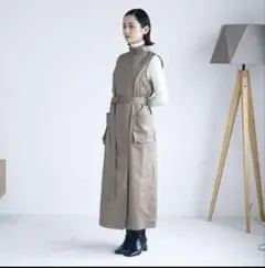 【foufou】玉虫ワンピース_ ハイネックフラップドレス