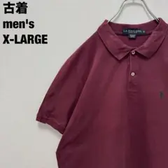 古着 U.S. POLO ASSN. ポロシャツ 刺繍ロゴ バーガンディー XL