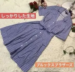 ブルックスブラザーズ　シャツワンピ　コットンチェック柄　半袖　シャツワンピース