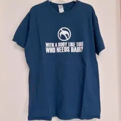GILDAN ヘビーコットン Tシャツ 半袖 ネイビー【L】ロゴT　紺プリント