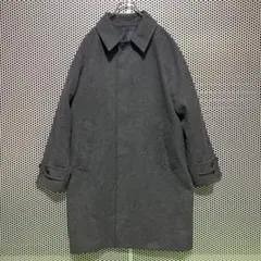 ユニクロ　シングルブレストコート　グレンチェック　XL グレー　比翼仕立て