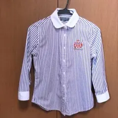 POLO JEANS ストライプシャツ 紫／白 七分袖 M ポロジーンズ