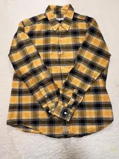 goodday メンズチェックシャツ LL 黄色×黒