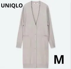 ユニクロ　UVカットドルマンスリーブロングカーディガン（長袖）　M ライトグレー
