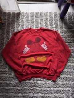 ひ*ろ様 90s Disney ミッキーマウス グラフィック スウェット 赤 L