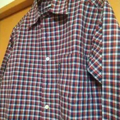 【Columbia】赤と青のチェック柄コットン長袖シャツ