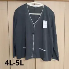 TRUCCRE グレー Vネックカーディガン　4L-5L