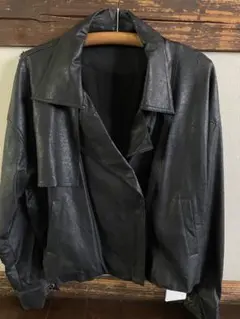 【ジャンク品】アンティカ antiqua 合皮ジャケット リメイク用