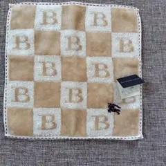 BURBERRY　バーバリー タオルハンカチ ベージュ チェック ロゴ刺繍のサムネイル