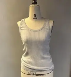 TELA リブ編みライトグレータンクトップ