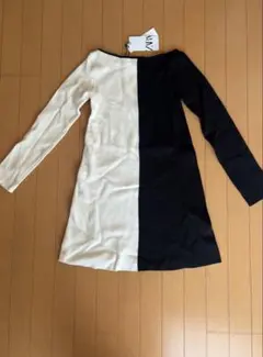 お値下げしました！【ZARA】 バイカラー ニット長袖ワンピース