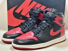 洗浄リペア済！ナイキ エアジョーダン1ブレッドハイザリターンソール交換済27.5