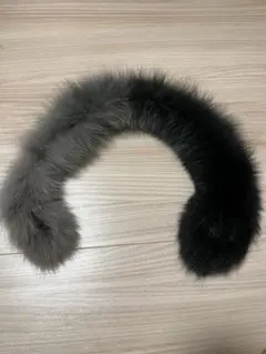 【極美品】70cm リアルファー マフラー グレー ブラック