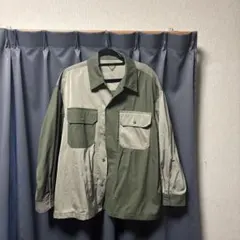 カーキとベージュの長袖シャツ　niko and