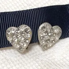 ハート型クリスタル付きイヤリング
