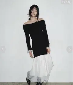 FRAY.ID レースニットドッキングワンピース