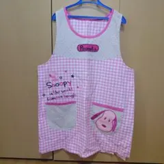 スヌーピー エプロン ピンクギンガムチェックのサムネイル
