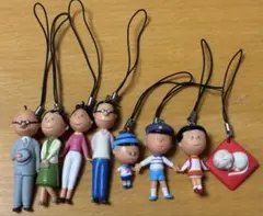 サザエさん家族キャラクター ストラップ人形 8体セット
