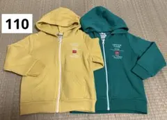 フード付きジップアップパーカー 2枚セット