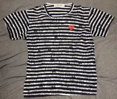 PLAY ストライプ Tシャツ ハート刺繍