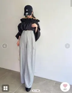 SNIDEL オフショルクロップドブラウス　スナイデル