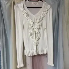 Super Beauty フリル付きカーディガン 42