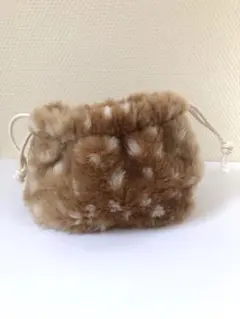 送料込＊ハンドメイド子鹿ちゃんのフワフワ巾着