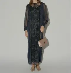 LERURE リルアー レースドレス オケージョンドレス ネイビー